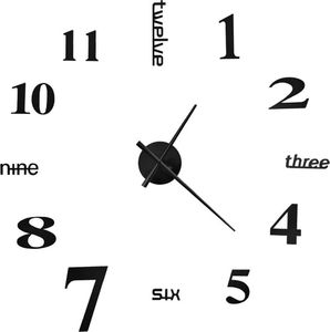 vidaXL zegar ścienny 3D, nowoczesny design, 100 cm, XXL, czarny 3