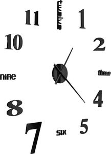 vidaXL zegar ścienny 3D, nowoczesny design, 100 cm, XXL, czarny 4