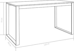 Biurko vidaXL 20246 Białe 120 cmx60 cm 7