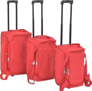 vidaXL Zestaw 3 toreb podróżnych na kółkach, czerwony 1