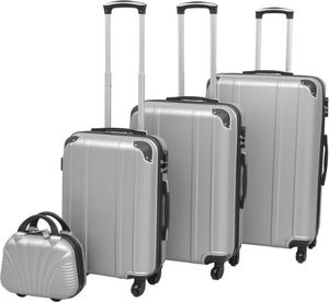 vidaXL Zestaw walizek na kółkach w kolorze srebrnym, 4 szt. 1