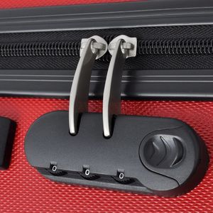 vidaXL 3 Walizki podróżne z twardą obudową na kółkach czerwone 2