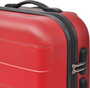 vidaXL 3 Walizki podróżne z twardą obudową na kółkach czerwone 4