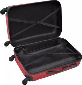 vidaXL 3 Walizki podróżne z twardą obudową na kółkach czerwone 5