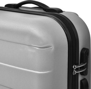 vidaXL 3 Walizki podróżne z twardą obudową na kółkach srebrne 4