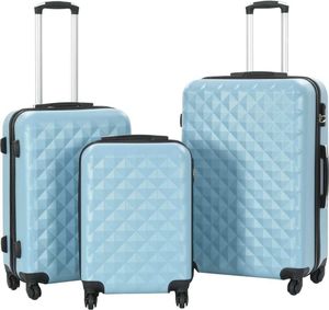 vidaXL Zestaw twardych walizek, 3 szt., niebieskie, ABS 1