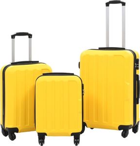 vidaXL Zestaw twardych walizek, 3 szt., żółte, ABS 1