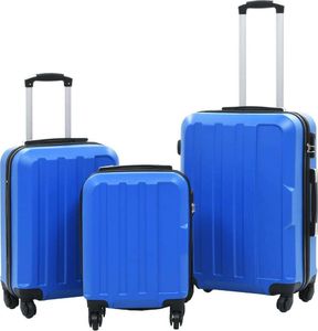 vidaXL Zestaw twardych walizek, 3 szt., niebieskie, ABS 1