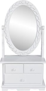 vidaXL Toaletka z obrotowym, owalnym lustrem, MDF 1