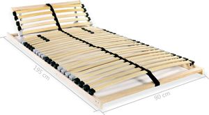 vidaXL Stelaże do łóżek, 2 szt., 28 listew, 7 stref, 90x200 cm, FSC 7