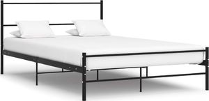 vidaXL Rama łóżka, czarna, metalowa, 160 x 200 cm 1