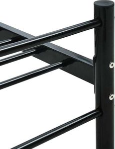 vidaXL Rama łóżka, czarna, metalowa, 90 x 200 cm 5