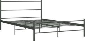 vidaXL Rama łóżka, szara, metalowa, 160 x 200 cm 2