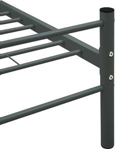 vidaXL Rama łóżka, szara, metalowa, 160 x 200 cm 6