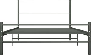 vidaXL Rama łóżka, szara, metalowa, 90 x 200 cm 3