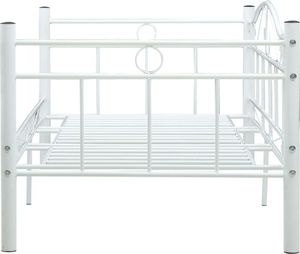 vidaXL Rama łóżka, biała, metalowa, 90 x 200 cm 3
