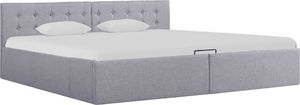 vidaXL Rama łóżka z podnośnikiem, jasnoszara, tkanina, 180 x 200 cm 1