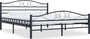 vidaXL Rama łóżka, czarna, stal, 140 x 200 cm 1