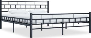 vidaXL Rama łóżka, czarna, stal, 140 x 200 cm 1