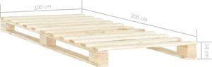 vidaXL Rama łóżka z palet, lite drewno sosnowe, 100 x 200 cm 6