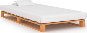 vidaXL Rama łóżka z palet, brązowa, lite drewno sosnowe, 90 x 200 cm 1