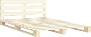 vidaXL Rama łóżka z palet, lite drewno sosnowe, 200 x 200 cm 2