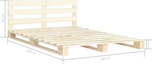 vidaXL Rama łóżka z palet, lite drewno sosnowe, 180 x 200 cm 7