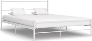vidaXL Rama łóżka, biała, metalowa, 140 x 200 cm 1