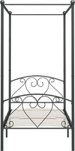 vidaXL Rama łóżka z baldachimem, szara, metalowa, 120 x 200 cm 3