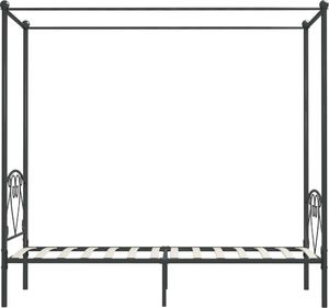 vidaXL Rama łóżka z baldachimem, szara, metalowa, 120 x 200 cm 4