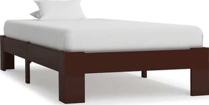 vidaXL Rama łóżka, ciemnobrązowa, lite drewno sosnowe, 90 x 200 cm 1