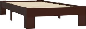 vidaXL Rama łóżka, ciemnobrązowa, lite drewno sosnowe, 90 x 200 cm 2