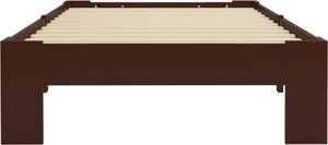 vidaXL Rama łóżka, ciemnobrązowa, lite drewno sosnowe, 90 x 200 cm 4