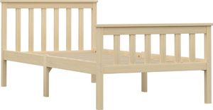 vidaXL Rama łóżka, naturalna, lite drewno sosnowe, 100 x 200 cm 2