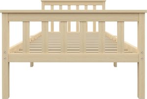 vidaXL Rama łóżka, naturalna, lite drewno sosnowe, 100 x 200 cm 3