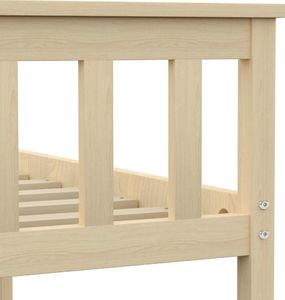 vidaXL Rama łóżka, naturalna, lite drewno sosnowe, 100 x 200 cm 5