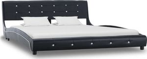 vidaXL Rama łóżka, czarna, sztuczna skóra, 160 x 200 cm 1