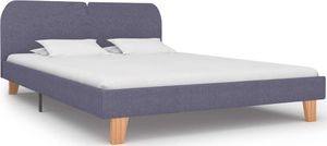 vidaXL Rama łóżka, jasnoszara, tapicerowana tkaniną, 180 x 200 cm 1