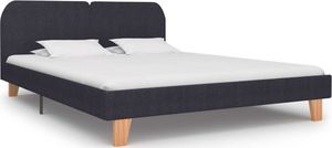 vidaXL Rama łóżka, ciemnoszara, tapicerowana tkaniną, 180 x 200 cm 1
