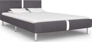 vidaXL Rama łóżka, szara, sztuczna skóra, 120 x 200 cm 1