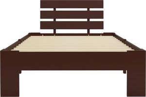 vidaXL Rama łóżka, ciemnobrązowa, lite drewno sosnowe, 100 x 200 cm 3