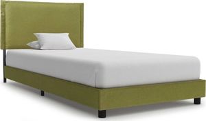 vidaXL Rama łóżka, zielona, tapicerowana tkaniną, 90 x 200 cm 1