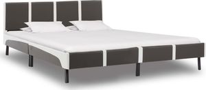 vidaXL Rama łóżka, szaro-biała, sztuczna skóra, 180 x 200 cm 1