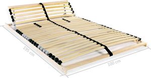vidaXL Stelaż do łóżka z 28 listwami, drewno FSC, 7 stref, 100x200 cm 7