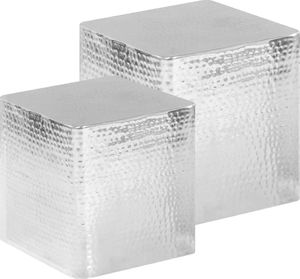 vidaXL Stoliki kawowe z aluminium, 2 sztuki, srebrne (246504) - 246504 1
