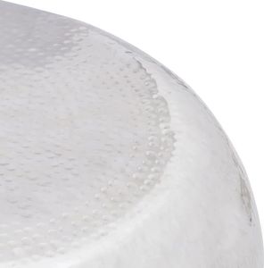 vidaXL Stolik kawowy z młotkowanego aluminium, kolor srebrny 3