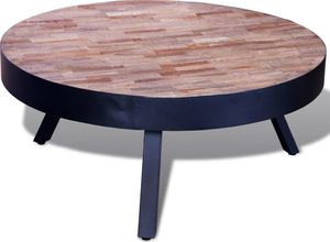 vidaXL Okrągły stolik kawowy z odzyskanego drewna tekowego 1