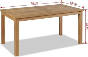 vidaXL Stolik kawowy z drewna tekowego, 90x50x45 cm 6