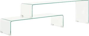 vidaXL 2-częściowy stolik kawowy, 90x30x20/110x30x40 cm, szkło 1