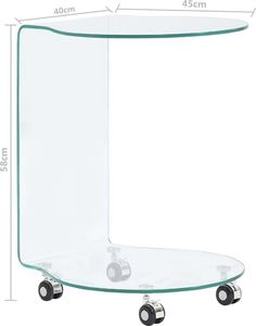 vidaXL Stolik kawowy, 45 x 40 x 58 cm, szkło hartowane 5